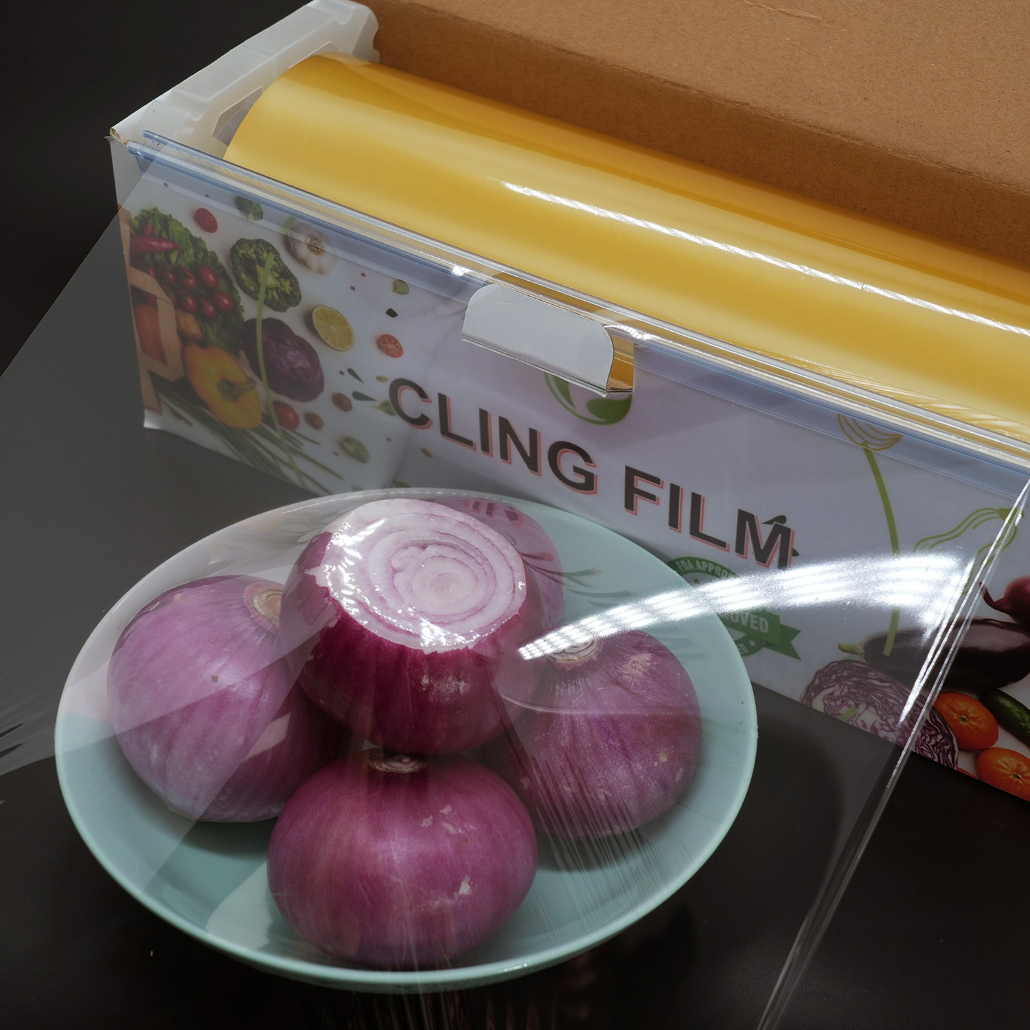 Film alimentaire en PVC de qualité alimentaire de qualité supérieure avec boîte de découpe – Film de cuisine 100 % sans BPA pour plus de fraîcheur.