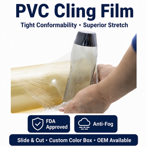 Film alimentaire en PVC de 12 pouces de largeur, film étirable de conservation de la fraîcheur pour l'emballage alimentaire