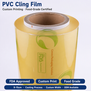 Film étirable en PVC de qualité alimentaire, fabricant, rouleau Jumbo, emballage de conservation des produits frais pour supermarché